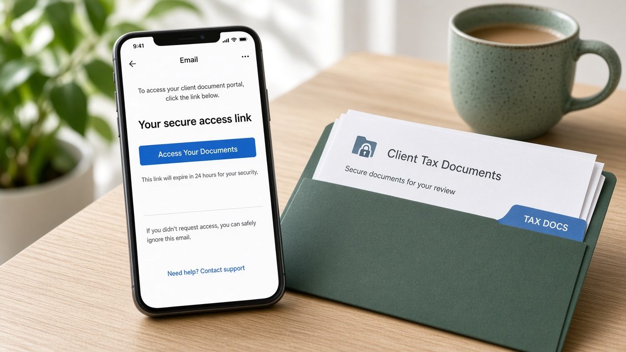 Portal de cliente de BAKoffice.ai: acceso por enlace mágico y documentos fiscales del cliente